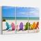 Designart - Adirondack Beach Chairs - Seashore Photo Canvas Art Print